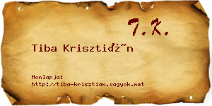 Tiba Krisztián névjegykártya